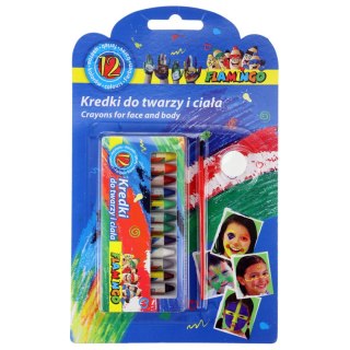 Kredki do malowania twarzy 12 kol. Flamingo