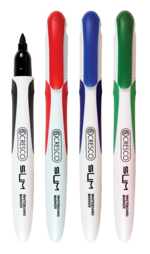 Marker suchościeralny Slim wkład 4 kolory 1,0-2,0mm okrągła końcówka Cresco (270040)