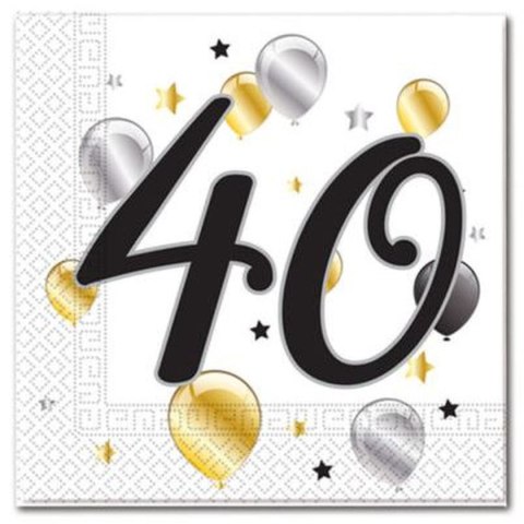 Serwetki balloons 40 biały papier [mm:] 330x330 Godan (88867)