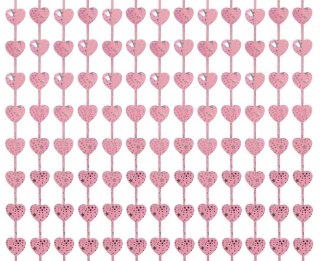 Dekoracja Kurtyna Serca z nadrukiem, liliowa, 100x200 cm Godan (SH-KSNL)