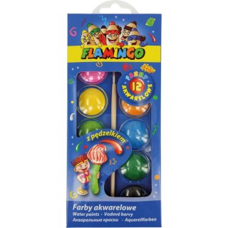 Farby akwarelowe 12 kolor. Flamingo (FA12)