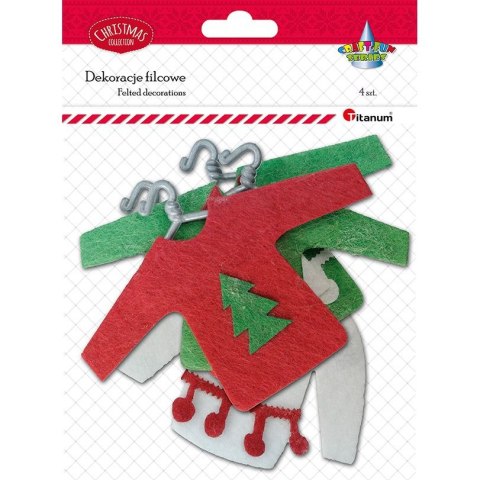 Ozdoba filcowa Craft-Fun Series świąteczne sweterki na wieszakach Titanum (921115)