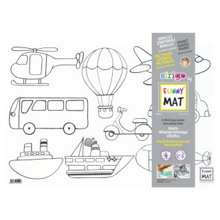 Podkład na biurko FUNNY MAT WHITE POJAZDY SFU1012 polipropylen PP [mm:] 335x480 Strigo (8681379310123)
