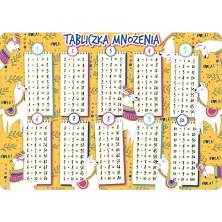 Podkład na biurko Tabliczka mnożenia lamy żółte mix papier pokryty folią Henry (5905701485390)