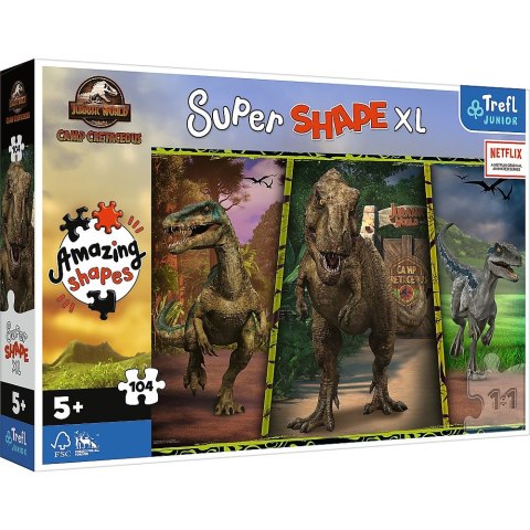 Puzzle Jurassic World XL Kolorowe dinozaury 104 el. Trefl (50020)