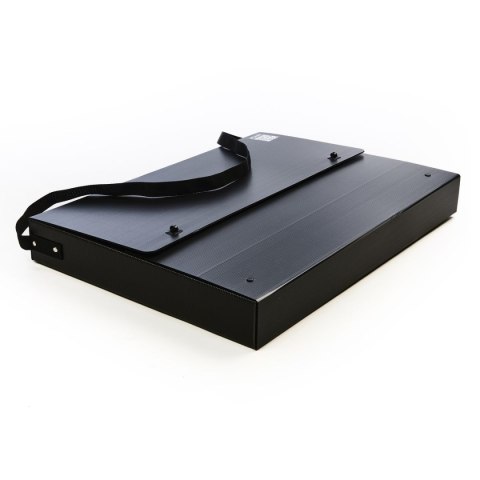 Teczka z szerokim grzbietem na zatrzask B1 czarny Leniar (90469)