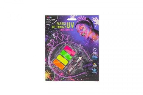 Farba do malowania twarzy UV 4 kolor. Kidea (FDTUVOSKA)