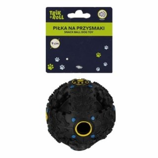 Gadżet Piłka dla psa z dźwiękiem 9cm na przysmaki czarna Trik Roll (560874)