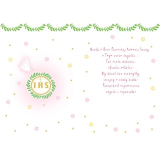 Kartka składana Karnet A5 KOMUNIA GOŁAB RÓżOWY A5 Henry (5905701482641)