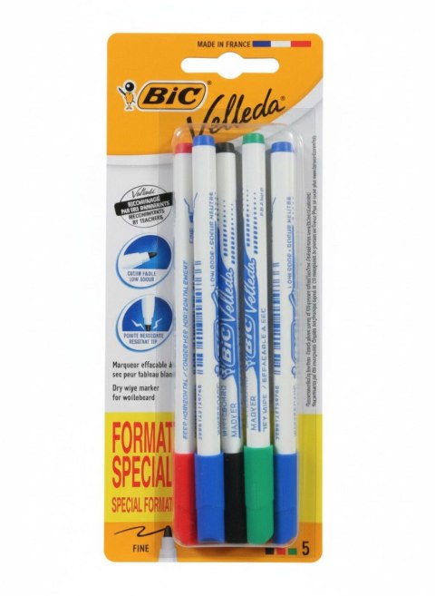 Marker suchościeralny kpl 4 szt 3086123333697 wkład mix 1,5-2,8mm okrągła końcówka Velleda (9126451)