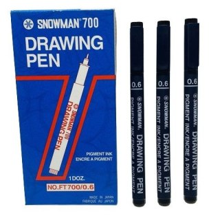 Pisak kreślarski czarny 0,6mm Snowman