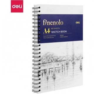Blok artystyczny szkicownik pionowy 6941796424040 A4 160g 60k Deli (EC275)