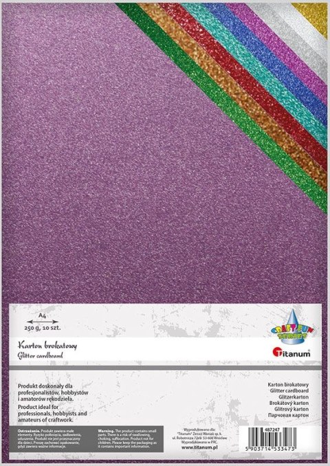 Brystol Craft-Fun Series Karton brokatowany A4 mix 250g 10k Titanum (5903714533473)