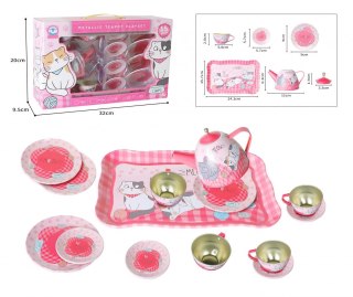 Naczynia zestaw do herbaty różowy 15 el. Lean (24430)