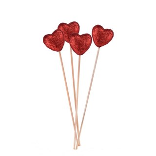 Ozdoba na piku serduszka brokatowe Arpex (WA6682)