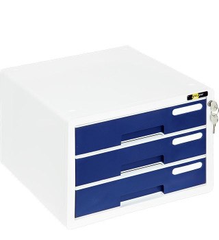 Pojemnik z szufladami YL-SP03 + zamek granatowy 3 szuflad [mm:] 210x353x300 Yellow One (120-1889)