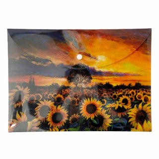 Teczka plastikowa na zatrzask Słoneczniki Vista A4 mix 28 mic. Narcissus