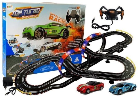Tor wyścigowy 1:43 2 Autka Top Turbo Światła 7,6 m długości Lean (6949)