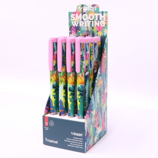 Długopis olejowy Fashion A25 LIŚCIE wkład niebieski 0,7mm Vinson