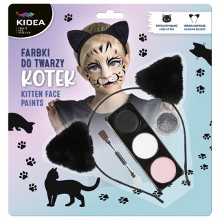 Farba do malowania twarzy kidea Zestaw z opaska kotek 3 kolor. Derform (FDTZKOKA)