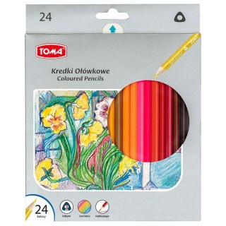 Kredki ołówkowe trójkątne 24 kol. Toma