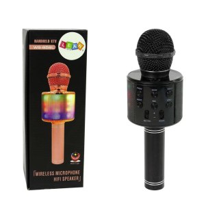 Mikrofon zabawkowy Bezprzewodowy USB Głośnik Nagrywanie Karaoke Model WS-858 Czarny Lean (10000)