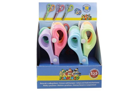 Nożyczki dla dzieci bezpieczne z osłoniętym ostrzem z odbojnikiem 13,5cm