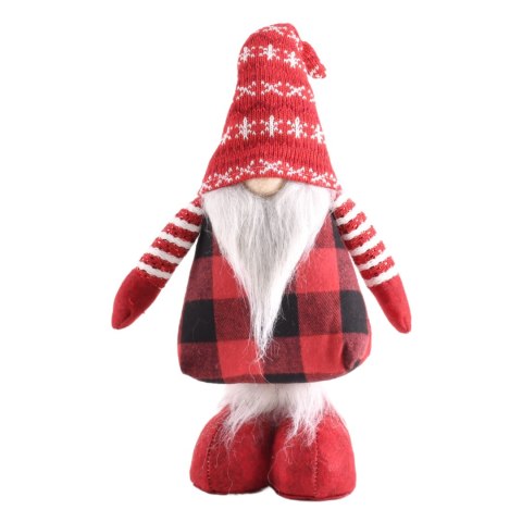 Ozdoba świąteczna czerwony gnom stojący 56x16x8 Home And Garden (5819)