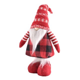 Ozdoba świąteczna czerwony gnom stojący 56x16x8 Home And Garden (5819)