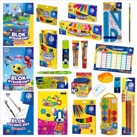 Zestaw szkolny wyprawka szkolna 601121013 27 el. Astra