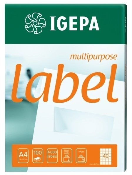 Etykieta samoprzylepna Label Multipurpose A4 biały [mm:] 192x61 Igepa