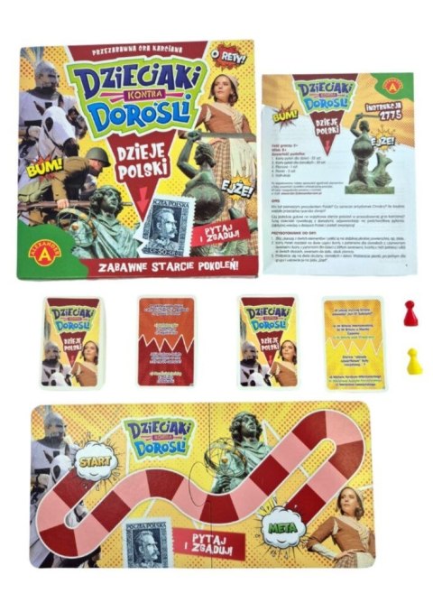 Gra planszowa DZIEJE POLSKI DZIECIAKI KONTRA DOROŚLI Alexander