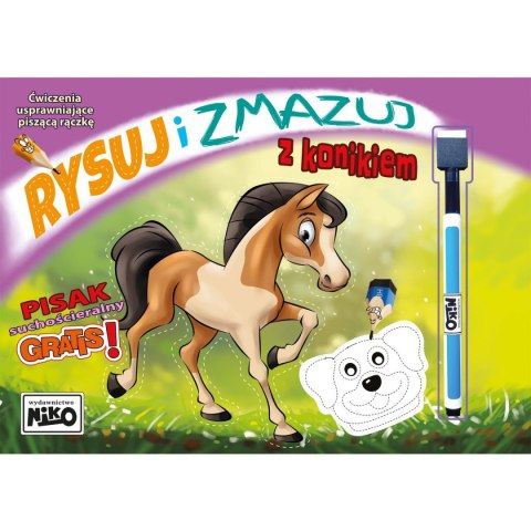 Książeczka edukacyjna rysuj i zmazuj konikiem Niko