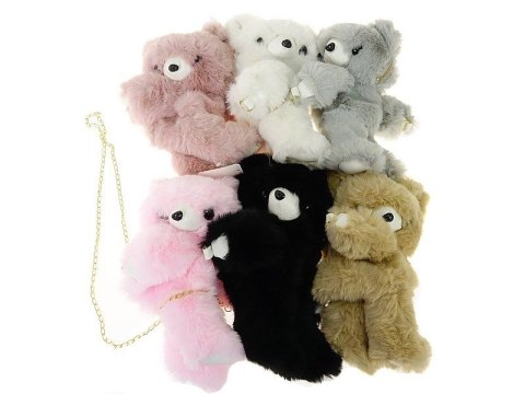 Torebka pluszowa miś, z łańcuszkiem na ramię, mix kolorów Adar (558809)
