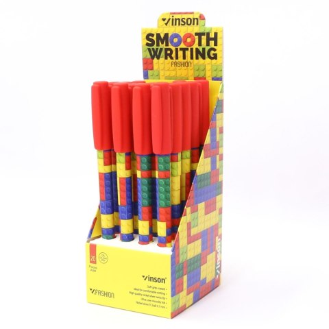 Długopis olejowy Fashion A16 KLOCKI wkład niebieski 0,7mm Vinson