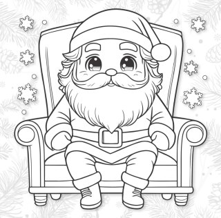 Kolorowanka Święty Mikołaj 3D