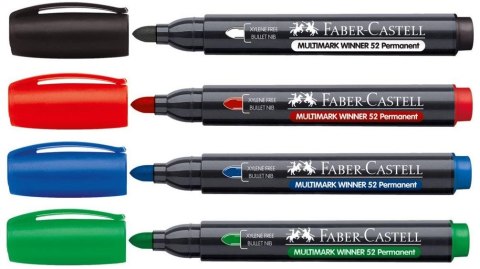 Marker permanentny winner 52 wkład mix 2,8mm okrągła końcówka Faber Castell (157804 FC)