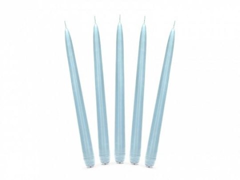 Świeca stożkowa matowa błękitny [mm:] 240 Partydeco (SKMAT-011)