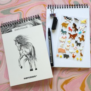 Blok artystyczny szkicownik koń A5 120g 60k Narcissus