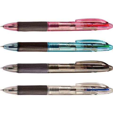 Długopis standardowy 4-kolorowy wkład niebieski 1mm Tetis (KD800-4M)