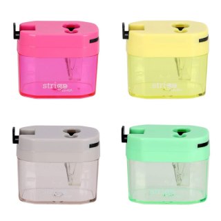 Temperówka z pojemnikiem na 2 grubości oł.i kredek mix metal Strigo (SSC407)