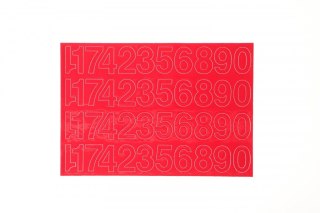 Cyfry samoprzylepne 35 mm czerwone Farro