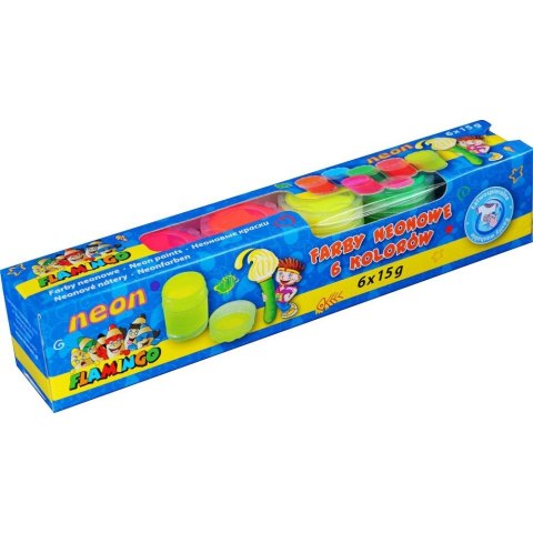 Farby plakatowe neonowe kolor: mix 6 kolor. Flamingo (FP6N)