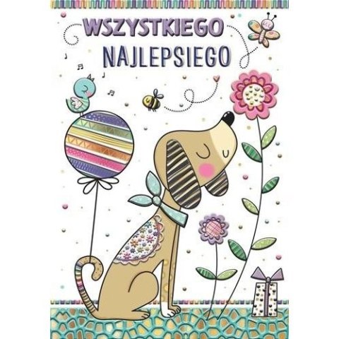 Kartka składana pies-WIOSNA A5 Henry (5905701485826)