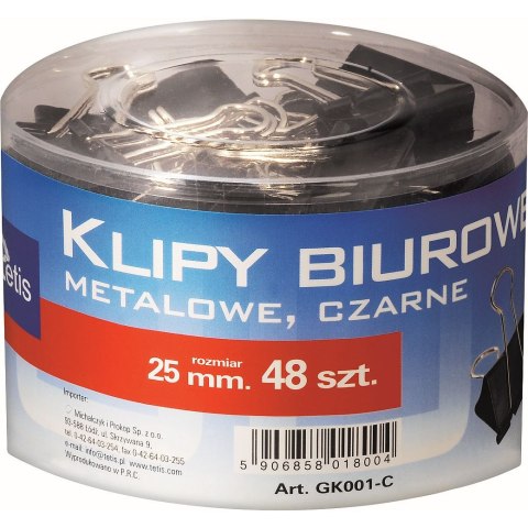Klipy 25mm czarny Tetis (GK001-C)
