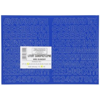 Litery samoprzylepne niebieskie