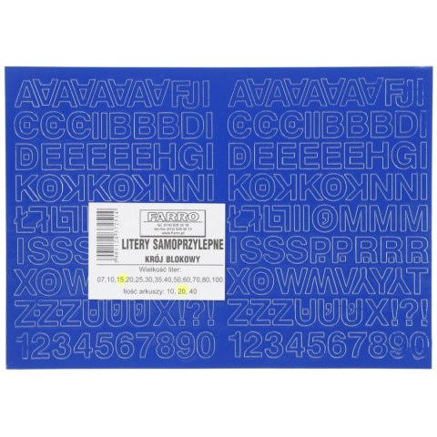 Litery samoprzylepne niebieskie