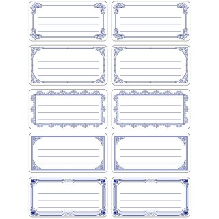 Naklejka (nalepka) na zeszyt/etykieta biało-granatowa 38x75mm Flamingo (432669)