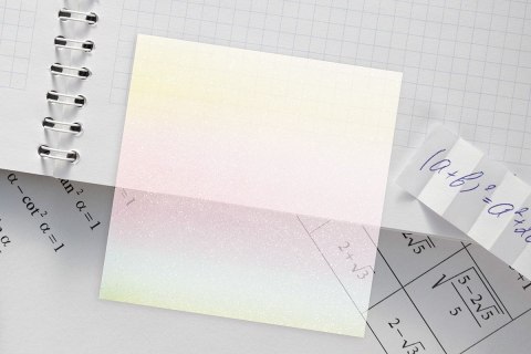 Notes samoprzylepny (karteczki) transparentne, z polipropylenu 75x75 mix 50k [mm:] 75x75 Titanum