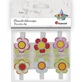 Ozdoba drewniana Craft-Fun Series klamerki kwiatki Titanum (C723)